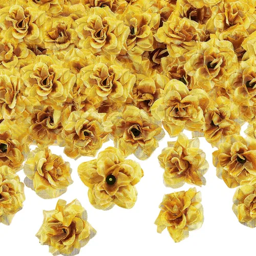 Miniatura 9 de Syhood 100 Piezas Cabezas de Rosas Artificiales Rojas de 1.77" a Granel Pequeños Capullos de Rosa Falsa de Seda para Decoración, Manualidades DIY