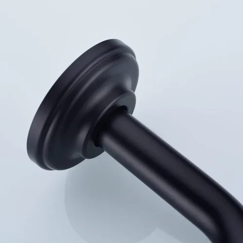 Miniatura 4 de Brazo de ducha en ángulo de 6 pulgadas con brida de acero inoxidable montado en la pared para cabezal de ducha superior, negro mate