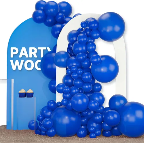 Miniatura 19 de PartyWoo Globos azul marino, 120 piezas de diferentes tamaños de 18, 12, 10, 5 pulgadas, kit de arco de globos azul oscuro guirnalda para Azul-z90