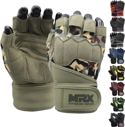 MRX - Guantes de levantamiento de pesas para hombres, guantes de entrenamiento para hombre, guantes de levantamiento de muñeca, guantes de gimnasio