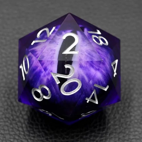 Miniatura 8 de Dados Dungeons and Dragons D20 con estuche de regalo, dados jumbo de globo ocular de 1.776 pulgadas (1.969 in), dados poliédricos de borde afilado