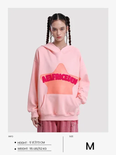 Miniatura 6 de Aelfric Eden - Sudaderas con capucha para mujer, con estampado de estrellas rosadas, unisex, de gran tamaño, manga larga, con bolsillo