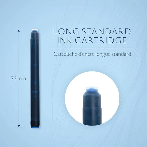 Miniatura 3 de Waterman Cartuchos de tinta para pluma estilográfica, azul misterioso, estándar largo, 8