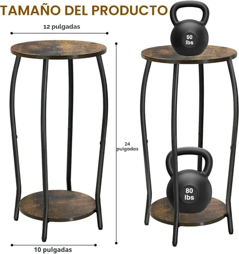 Miniatura 2 de Soporte para plantas de interior, soporte de madera alto de 2 niveles, soportes de esquina de piso de 4 patas, estante resistente para plantas