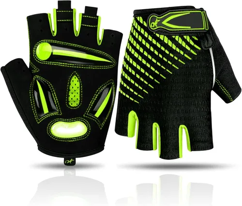 Guantes de ciclismo para hombres y mujeres, antideslizantes, transpirables, almohadillas de gel de 0.197 pulgadas, guantes de bicicleta de carretera