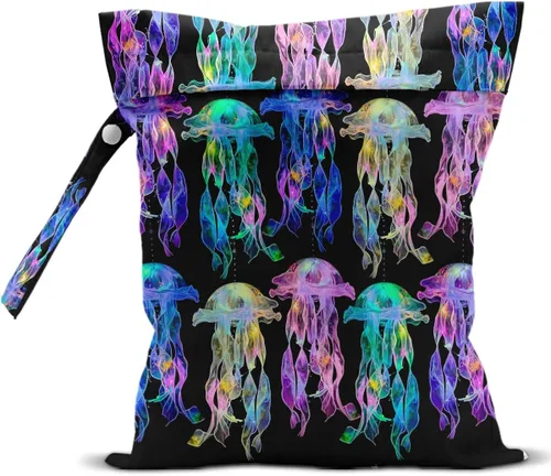 Miniatura 31 de Bolsa húmeda, bolsa húmeda y seca, bolsa húmeda para traje de baño, viajes, playa, piscina, ropa sucia, yoga, gimnasio, ropa, bolsa de maquillaje