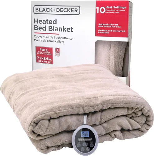 Miniatura 9 de BLACK+DECKER Manta térmica eléctrica, manta eléctrica de piel de oveja sintética, manta térmica con 4 niveles de calefacción, temporizador de 3
