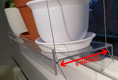 Miniatura 3 de Estantes colgantes de acrílico para ventanas (34 pulgadas de ancho, 2 estantes - 35 pulgadas de alto)