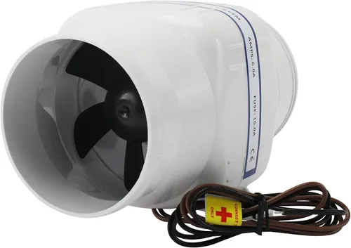 Miniatura 4 de YaeMarine Marine Boat en línea soplador de aire de sentina 12 V eléctrico 4 "barco motor soplador 270CFM con seis cuchillas para yate velero barcos