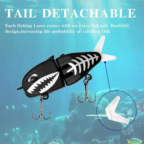Miniatura 5 de Paquete de 7 Mini Cebo Deslizante, Cebo Deslizante Raptor, Señuelos de Pesca Swimbait para Agua Dulce y Salada, Increíble Regalo de Equipo de Pesca