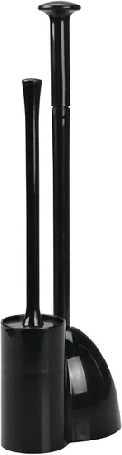 mDesign Juego oculto de émbolo y cepillo para taza de inodoro - Combo con soporte - Colección Aura - Negro