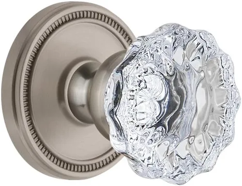 Miniatura 4 de Grandeur 820719 Soleil Roseta Privacidad con pomo de cristal Fontainebleau en peltre antiguo, 2.375