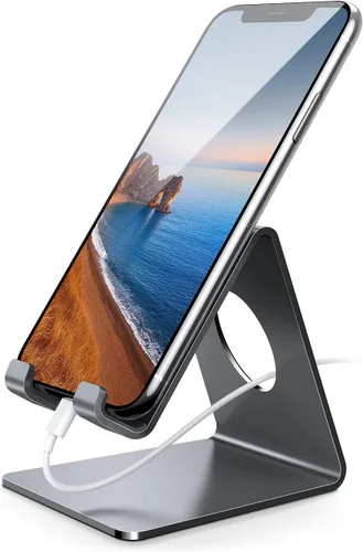 Miniatura 10 de Lamicall Soporte para teléfono celular, base para teléfono: cuna, soporte, soporte para escritorio de oficina - negro
