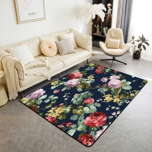 Miniatura 27 de jejeloiu Groovy Flower Area Rug 5x7 Polyester Retro Floral Boho Living Room Rugs 70S Hippie Groovy Flowers Bohemian Decor Carpet Psychedelic Floral