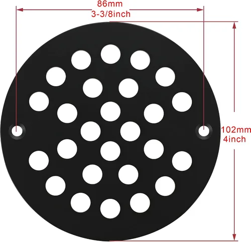 Miniatura 2 de Colador de ducha atornillado de 4 pulgadas Cubierta de drenaje de repuesto de filtro de piso (negro)