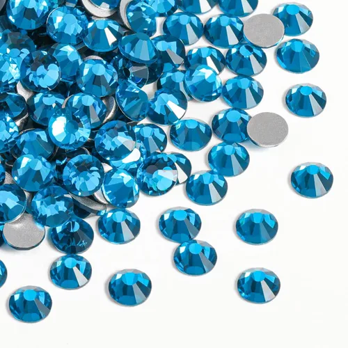 Miniatura 16 de Beadsland 2880 piezas de diamantes de imitación de cristal con reverso plano, gemas redondas para decoración de uñas y manualidades, cristal, SS16