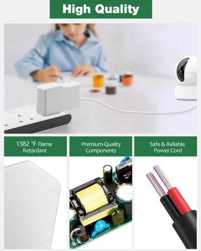 Miniatura 6 de Fuente de alimentación de 12 V 1 A, blanco, 100-240 V CA a CC 12 voltios 1Amp 0.8A 500mA 400mA Cable adaptador de alimentación 0.217 in x 0.098 in
