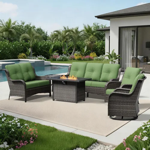 Miniatura 160 de Joyside Juego de sillas de mimbre para patio, juego de 3 piezas de mimbre para exteriores con 2 sillas reposabrazos y 1 mesa auxiliar para terraza
