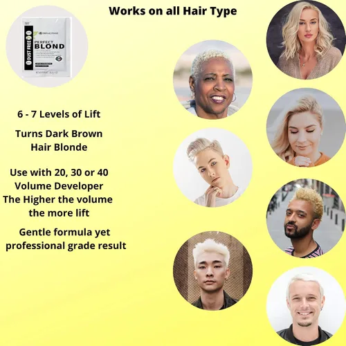 Miniatura 5 de Perfect Blonde - Tinte para el cabello, decolorante en polvo para cabello oscuro, fórmula profesional extra fuerte (3 paquetes de 1 onza), fabricado