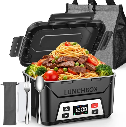 Miniatura 8 de EAST OAK Caja de almuerzo eléctrica inalámbrica para adultos, caja de almuerzo autocalentable recargable de 5.5 tazas - Calentamiento automático