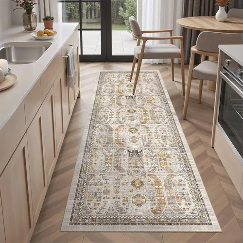 Miniatura 442 de Madane Tapete lavable de 2 x 10 pies para pasillo, cocina, recibidor, clásico, suave, antideslizante para interiores, casa de campo, baño, sala