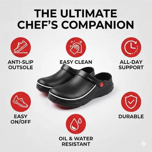 Miniatura 7 de FLIOZY Zuecos de chef para hombres y mujeres, antideslizantes, impermeables, a prueba de aceite, zapatos de trabajo de cocina profesional