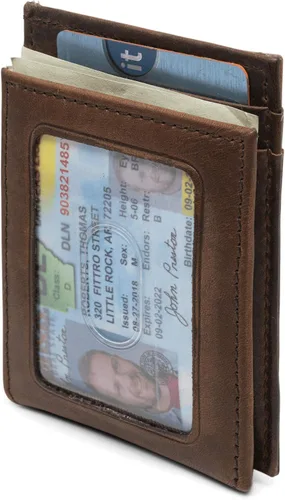 Miniatura 4 de WEBER'S PREMIER PIEL - Dynasty Series - Cartera de bolsillo frontal para hombre - RFID bloqueo de cuero de grano completo