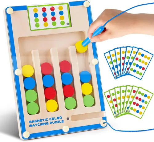 Juguetes magnéticos Montessori de madera para niños: 3, 4, 5, 6, 7 años, regalo de cumpleaños para niños y niñas de 4 a 7 años, actividades