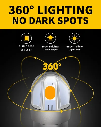 Miniatura 6 de Antline BA9S BA9 1895 1891 53 57 47830 64111 3893 Bombilla LED amarillo ámbar, superbrillante Canbus libre de errores, 12 voltios de repuesto