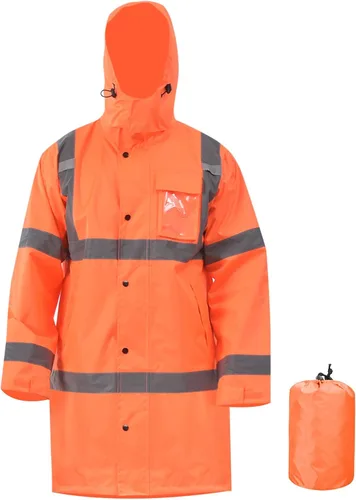 A-SAFETY Chaqueta de lluvia de alta visibilidad, gabardina y chaqueta de lluvia de seguridad RIVER OTTER Petos de lluvia ANSI Clase 3