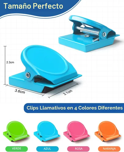 Miniatura 2 de VICNOVA Clips magnéticos, 24 piezas de clips magnéticos de chip de metal para nevera, imanes para refrigerador, pizarra blanca, casillero, imanes