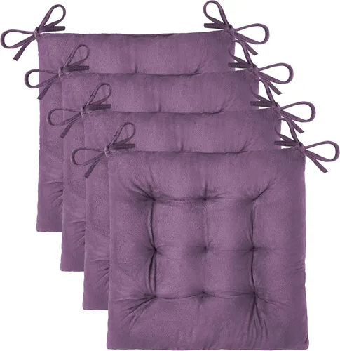 Miniatura 11 de OVOV 1 paquete de cojines para sillas de comedor, cojines de asiento suaves para sillas de escritorio de cocina, cojines cuadrados para sillas