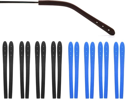 Miniatura 10 de Puntas de extremo de la patilla de las gafas, antideslizantes, de silicona suave, de repuesto, para patillas de metal fino, 8 pares