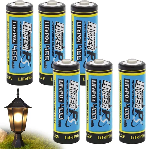 Miniatura 11 de (4-Pack) HyperPS 3.2V LiFePo4 14430 (14 x 43mm) 400mAh Rechargeable Battery for Solar Panel Light, Tooth Brush, Shaver, Flashlight
