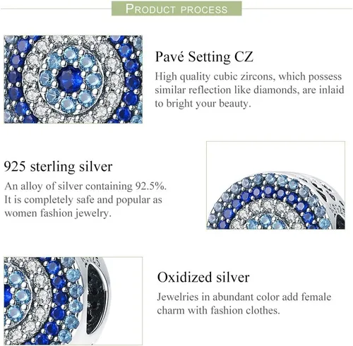 Miniatura 82 de BISAER Hamsa - Dije de mano de plata de ley, piedras preciosas azules de mal de ojo, se adapta a brazalete, pulsera, collar