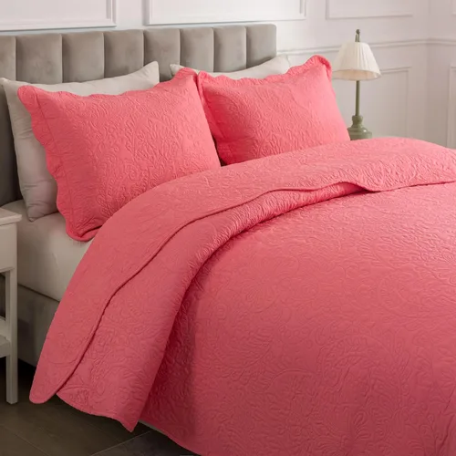 Miniatura 186 de HoneiLife - Juego de colcha de tamaño Queen, juego de ropa de cama de pana bordada de 3 piezas, colcha de lujo, ligera, cálida, para todas las Pana