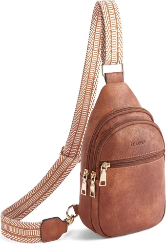 Telena Sling Bag for Women Crossbody Fanny Packs for Women Leather Sling Chest Bag
