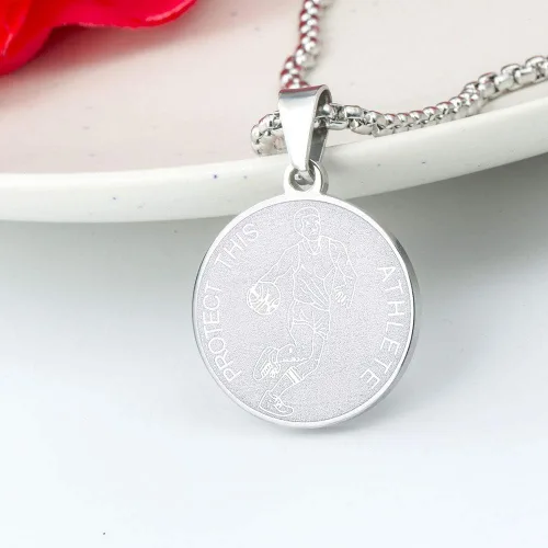 Miniatura 2 de Collar de San Sebastián Collar de acero inoxidable de 1 pulgada para béisbol, fútbol, baloncesto, fútbol y deportes, Metal, no aplica