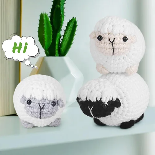 Miniatura 6 de Kit de ganchillo para principiantes, kit de inicio de ganchillo con tutoriales en video paso a paso, suministros de tejido de ganchillo Amigurumi