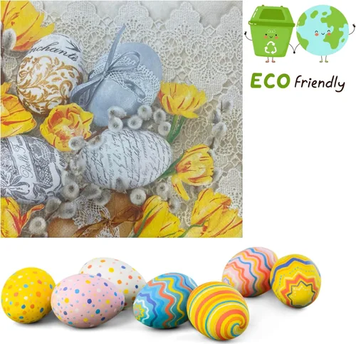 Miniatura 2 de Servilletas de papel de Pascua de 13 x 13 pulgadas, 20 unidades, servilletas de cóctel de cereza impresas de 3 capas para fiestas, servilletas