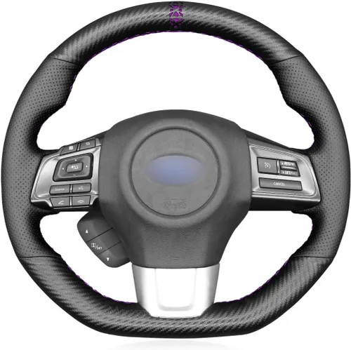 Miniatura 25 de MEWANT Funda de volante de automóvil transpirable cosida a mano para Subaru WRX 2015-2021 / WRX STI 2015-2021, accesorios para volante Subaru WRX