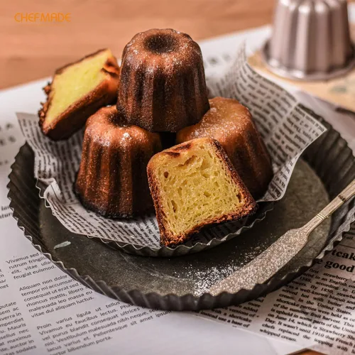 Miniatura 6 de CHEFMADE Molde de Pastel Canelé, Molde de 6.6 cm Antiadherente para Magdalenas y Cupcakes para Hornear al Horno (Oro Champán)