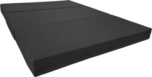 Miniatura 9 de D&D Futon Furniture - Cama de espuma triple plegable, colchón otomano plegable (negro, tamaño individual (6 x 39 x 75)