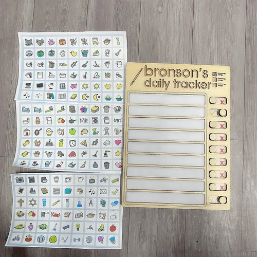Miniatura 7 de Tabla de tareas personalizada para niños, tabla de rutina deslizante para niños, lista de tareas magnética reutilizable para niños