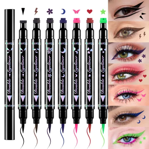 Miniatura 8 de evpct 1 Pieza Sello de Delineadores de Ojos Alados Color Negro, Sellos Faciales de Lunas Negras Maquillaje Delineador de Ojos Juego de Herramientas