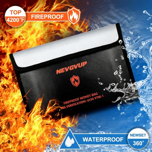 Miniatura 5 de Caja fuerte de libro de diversión con bolsa de dinero a prueba de fuego de 4200°F y cerradura de combinación, 10.5" x 7.9" x 2.5" caja fuerte