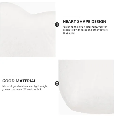 Miniatura 6 de Bolas de espuma blanca con forma de corazón de espuma de 9.1 in, forma de corazón, bola de espuma de poliestireno, modelado artesanal, arreglos