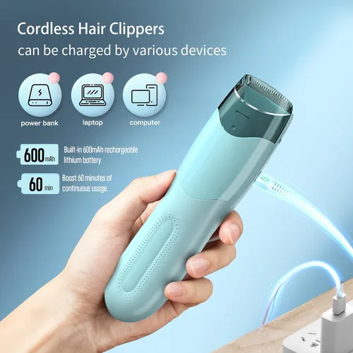 Miniatura 5 de Favrison Cortadora de pelo al vacío para niños y hombres, kit de corte de pelo eléctrico con doble potencia de motor, recortador de pelo profesional