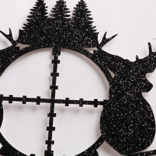 Miniatura 8 de Decoración para tartas de caza de ciervos, cuernos negros, decoración de pastel de feliz cumpleaños, temática de campamento de cazador para niños