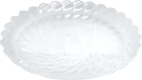 MARIPOSA CUENCO DE ALABASTER BLANCO GRANDE CON RIM SCALLOP | BLANCO | ALABASTER | VAJILLAS | CUENCOS | CRISTAL | HECHO A MANO EN TURQUÍA